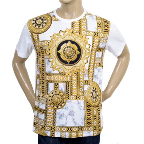 versace shirt white and gold.